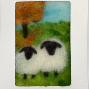 Two Sheep with Fall Colors