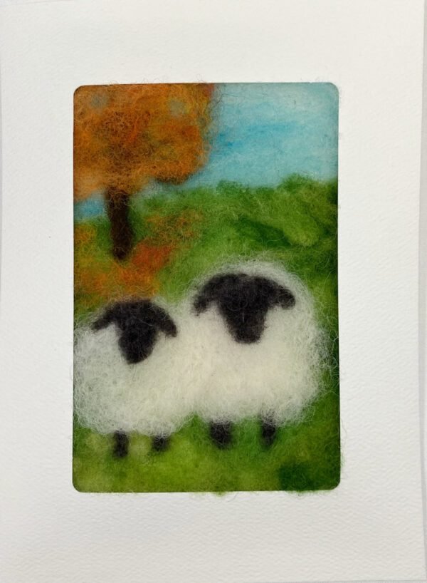 Two Sheep with Fall Colors