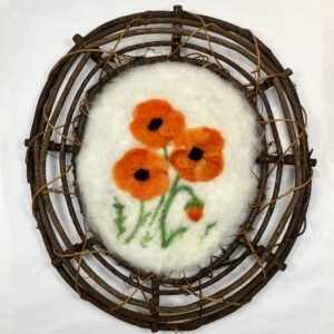 Poppy Flowers Wool Painting
