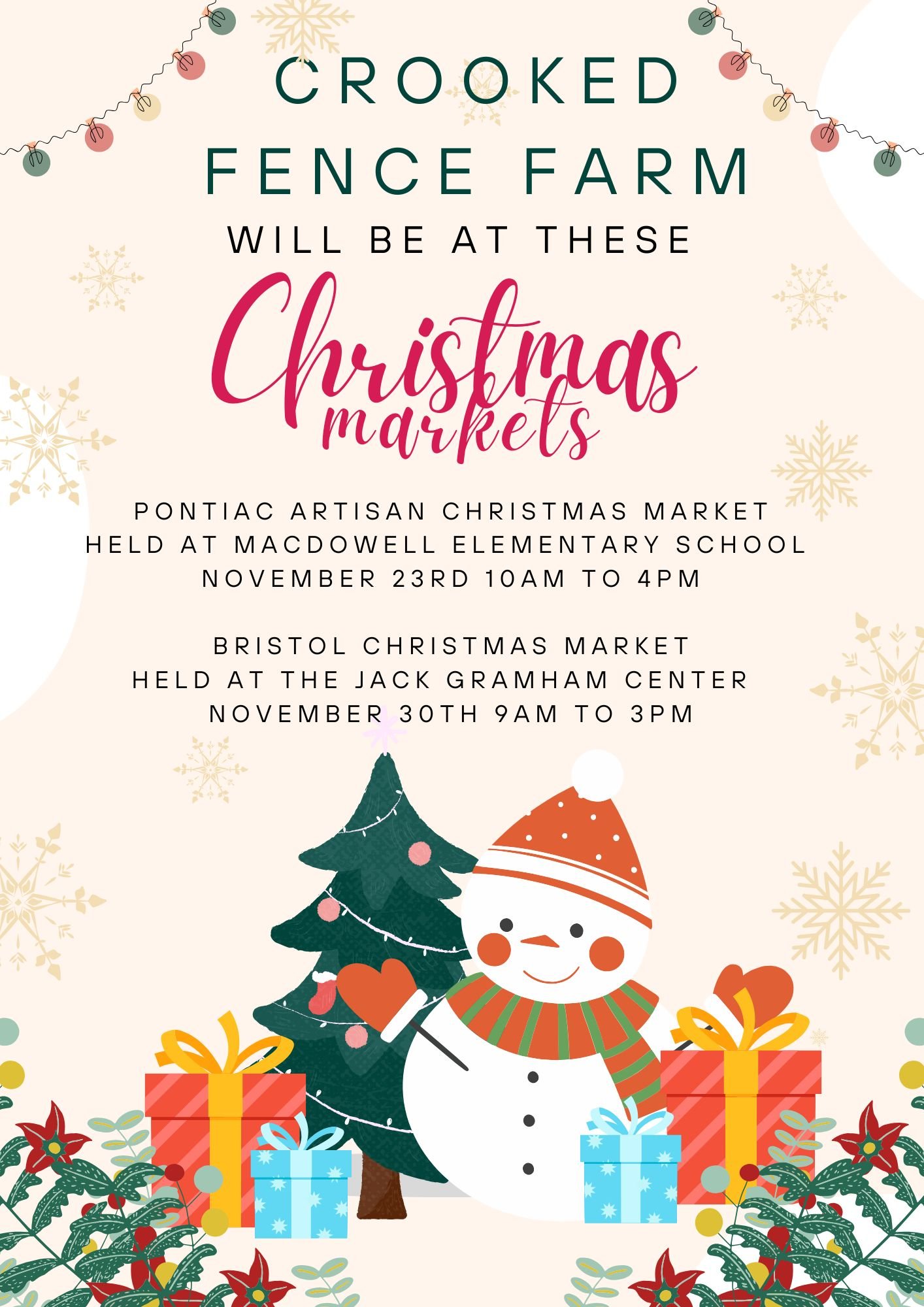 Red and Beige Illustrative Merry Christmas Poster